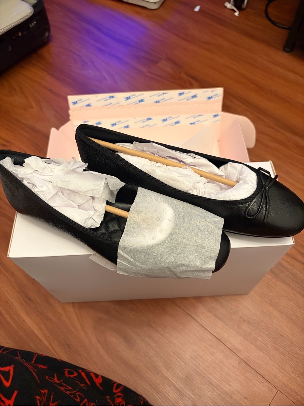 NEW Birdies Hummingbird Noir Black Leather Ballet Flats Size 7.5